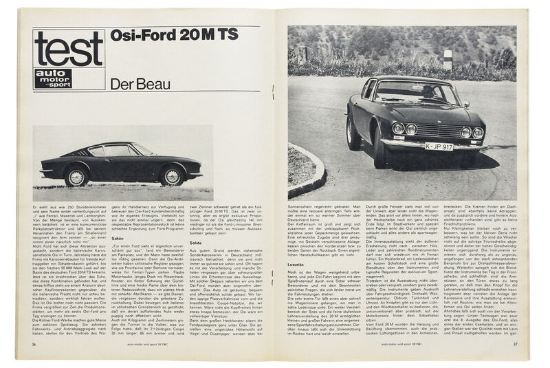 Osi-Ford 20 M TS, Alter Test