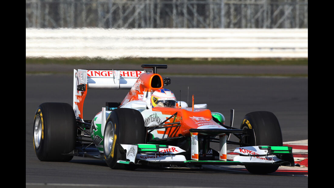 Paul di Resta Force India VJM05 Shakedown Silverstone 2012