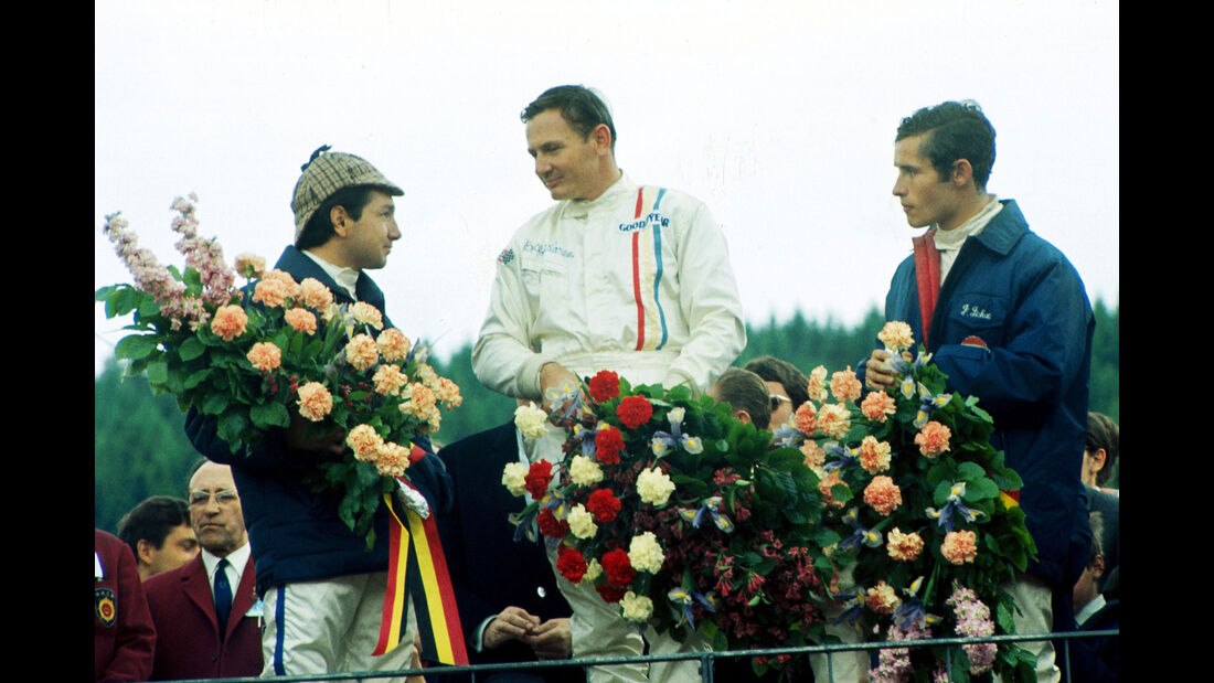 Pedro Rodriguez - BRM - Bruce McLaren - McLaren - Jacky Ickx -Ferrari.