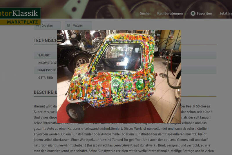 Peel P50 Leon Löwentraut Art Car MKL Markt