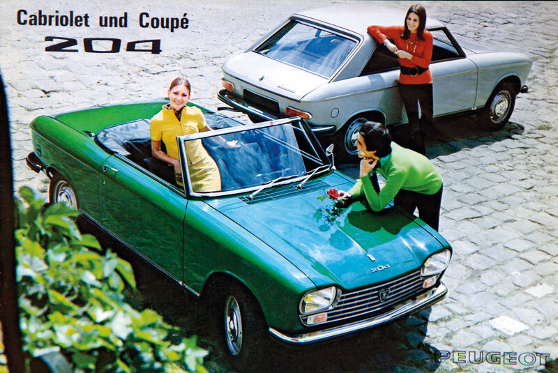 Peugeot 204 Cabriolet, Prospekt, Werbung