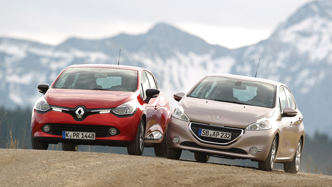 Peugeot 208 82 Vti, Renault Clio TCe 90, Frontansicht