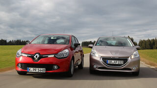 Peugeot 208 82 Vti, Renault Clio TCe 90, Frontansicht