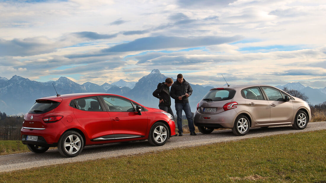 Peugeot 208 82 Vti, Renault Clio TCe 90, Seitenansicht