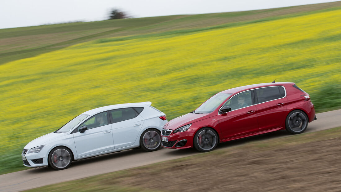 Peugeot 308 GTi THP 270, Seat Leon Cupra 280, Seitenansicht