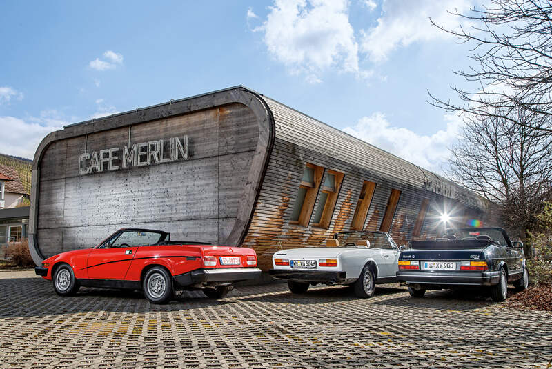 Peugeot 504 TI Cabrio, Saab 900i 16 Cabrio, Triumph TR7 Drophead Coupé