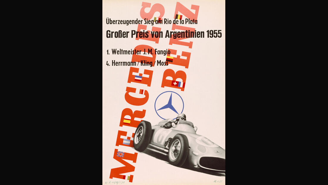 Plakat - Mercedes - GP Argentinien 1955 - Buenos Aires