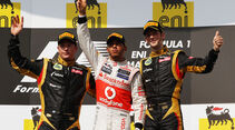 Podium Räikkönen Hamilton & Grosjean GP Ungarn 2012