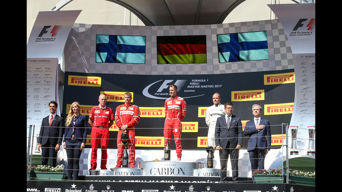 Podium - Vettel - Räikkönen - Bottas - GP Ungarn 2017 - Budapest - Rennen 