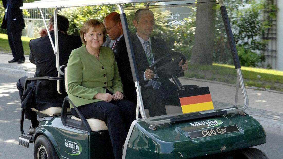 Politiker und ihre Dienstwagen, Merkel, Golfcart, Heiligendamm