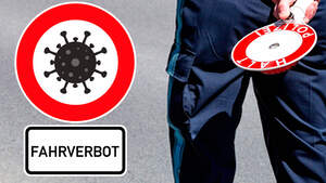 Polizei-Kontrolle, Corona, Fahrverbot