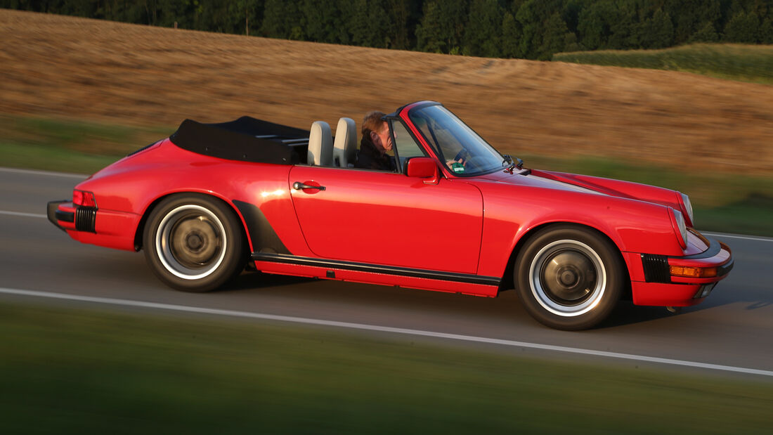 Porsche 911 Carrera Cabrio, Seitenansicht, Walter Röhrl