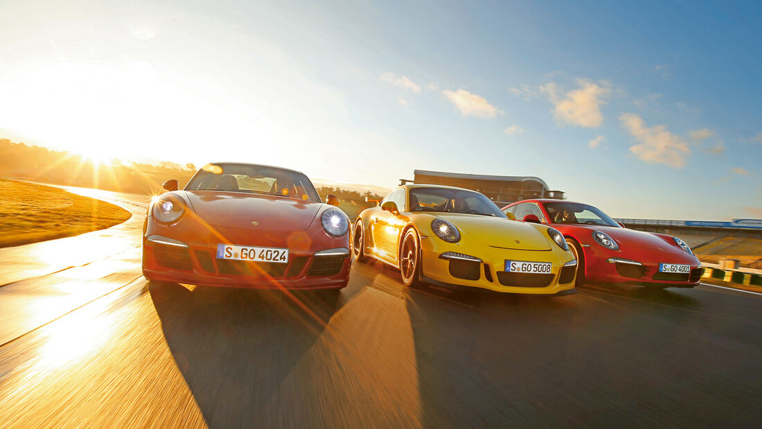 Porsche 911 Carrera S, 911 Carerra GTS, 911 GT3, Frontansicht