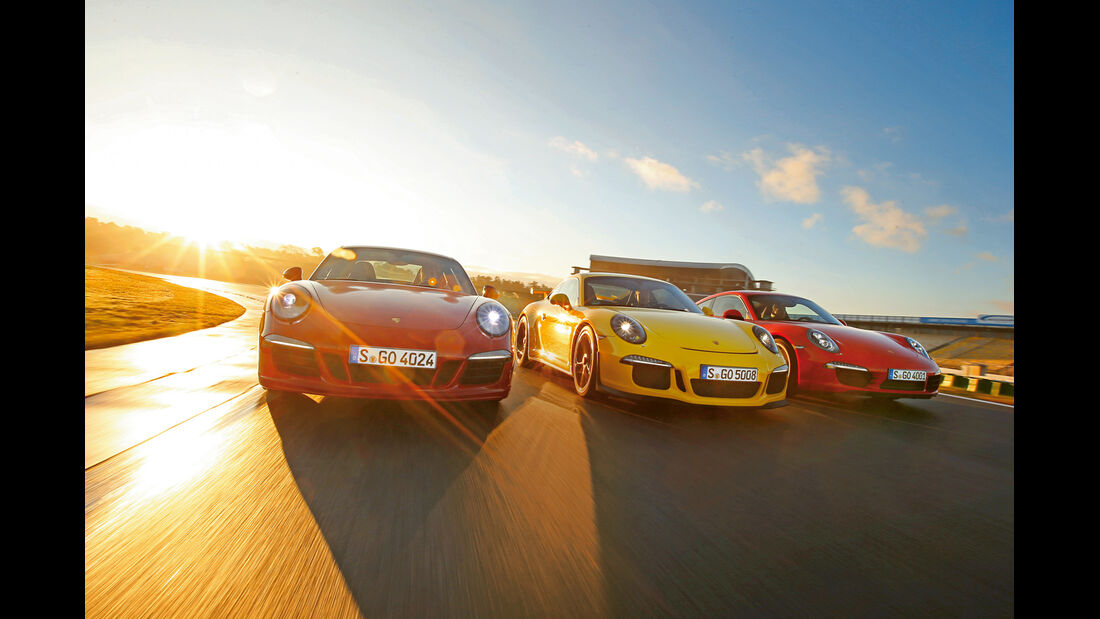 Porsche 911 Carrera S, 911 Carerra GTS, 911 GT3, Frontansicht