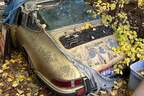 Porsche 911 E Targa unter Kiefernzapfen begraben