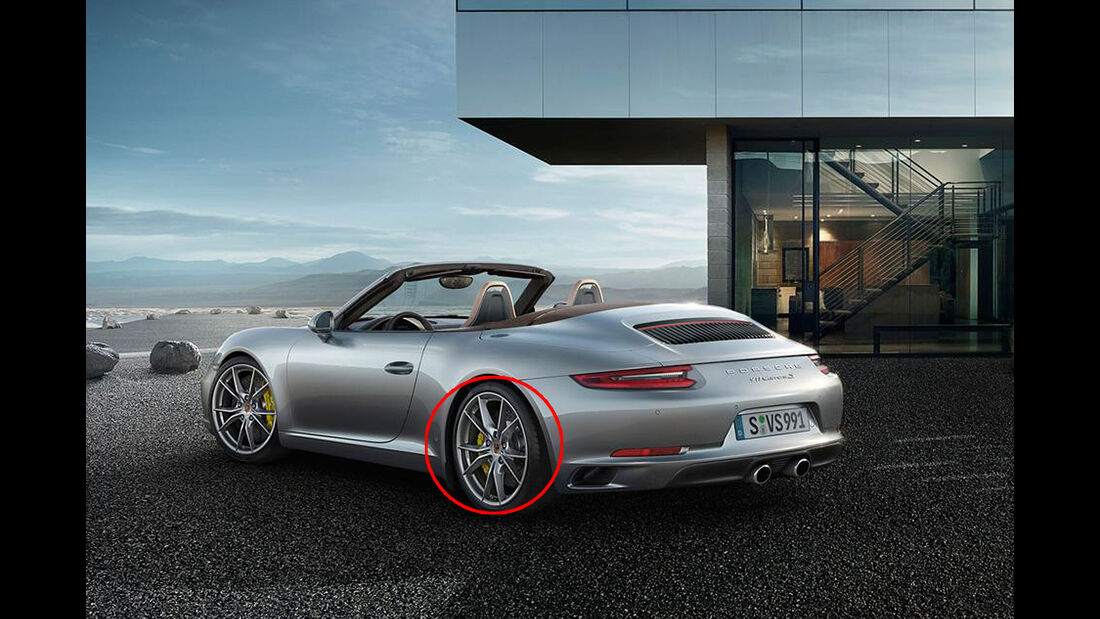 Porsche 911 Facelift änderungen Markierung