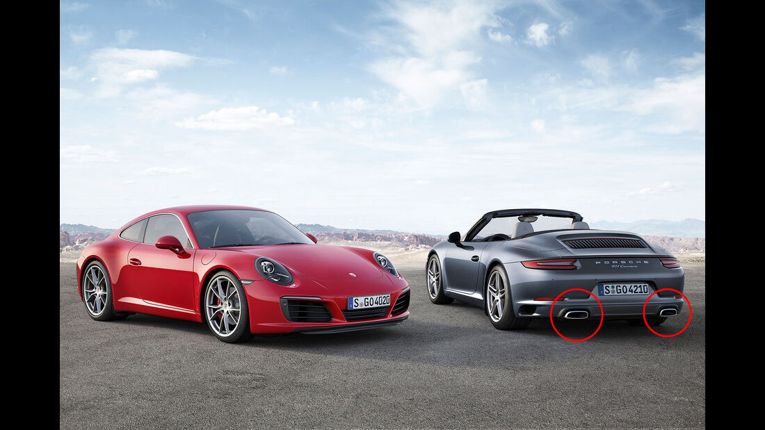 Porsche 911 Facelift änderungen Markierung