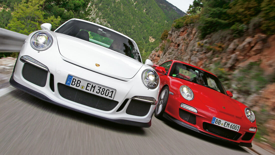 Porsche 911 GT3, 991 und 997, Frontansicht