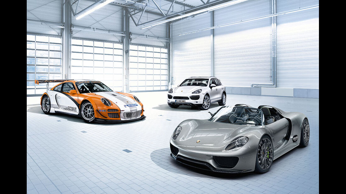 Porsche 911 GT3 R Hybrid, Cayenne Hybrid, 918