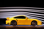 Porsche 911 Turbo S, Seitenansicht, Windkanal