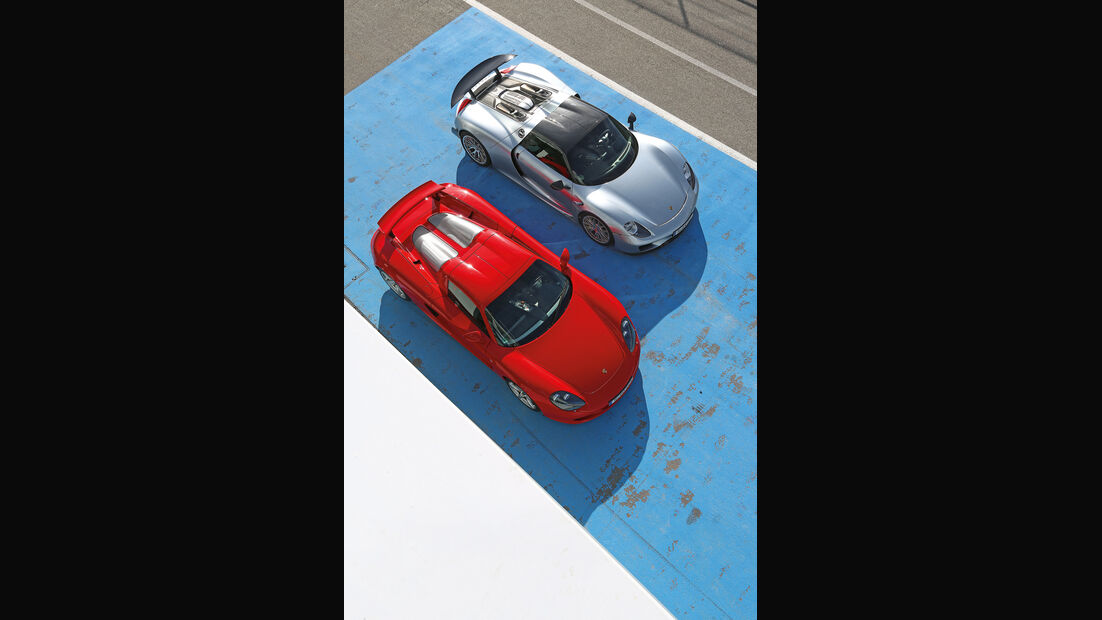 Porsche 918 Spyder, Porsche Carrera GT, Draufsicht
