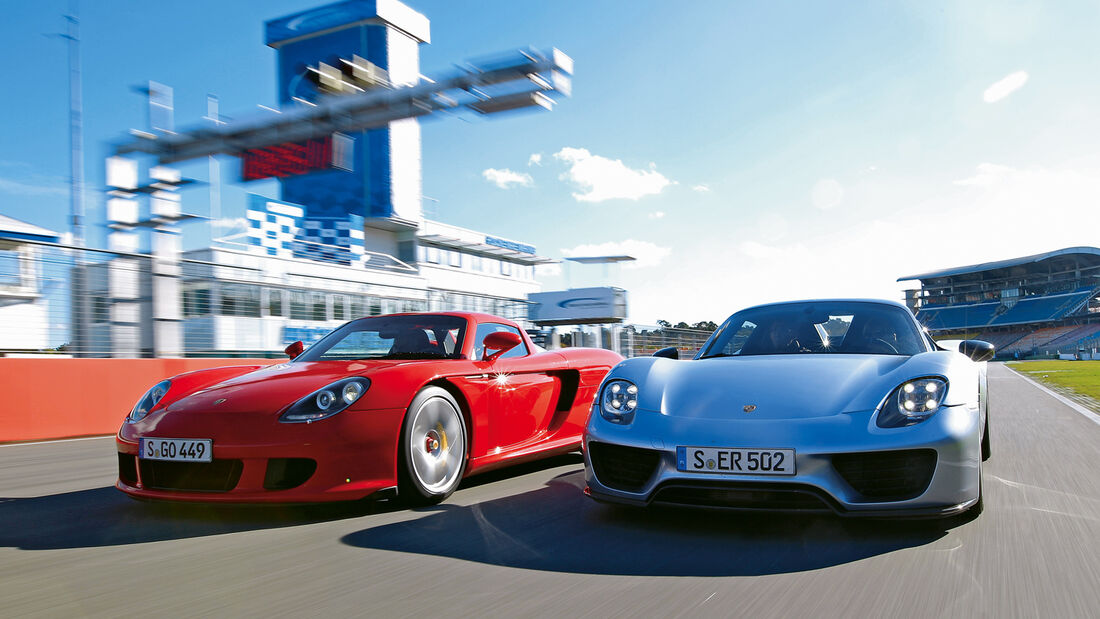 Porsche 918 Spyder, Porsche Carrera GT, Frontansicht