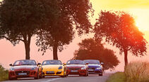 Porsche Boxster, Jaguar F-Type, Audi TT RS, BMW Z4, Frontansicht