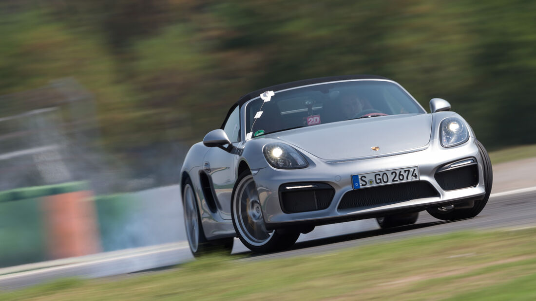 Porsche Boxster Spyder, Frontansicht, Driften