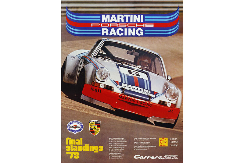 Porsche Carrera RSR Martini Racing 1973 Werbeplakat
