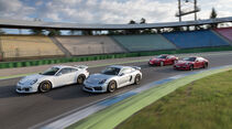 Porsche Cayman GTS, Cayman GT4, 911 Carrera GTS und 911 GT3