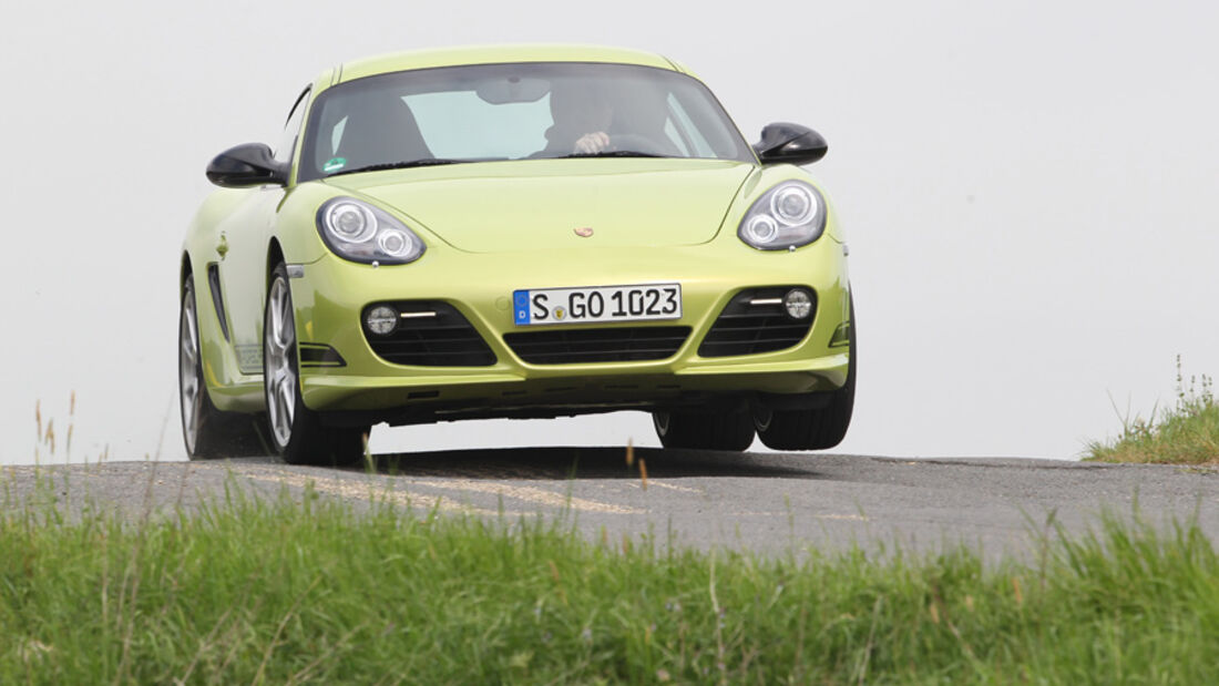 Porsche Cayman R, Frontansicht, Fahrt, Gelände