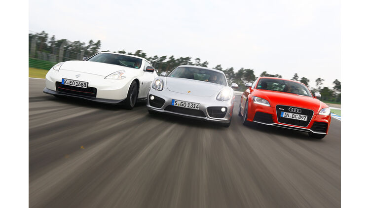 Porsche Cayman S Vs Audi Tt Rs Vs Nissan 370z Nismo Wer Ist Der Vergleichstest Star Auto Motor Und Sport