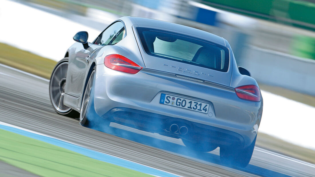 Porsche Cayman S, Heckansicht, Driften