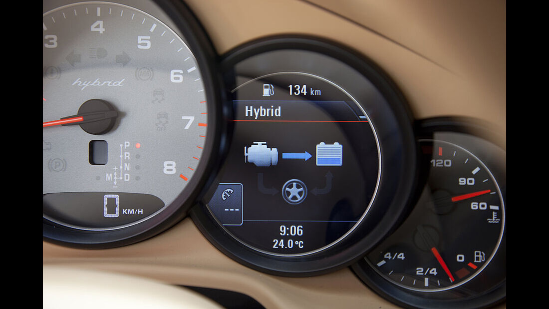 Porsche Panamera S Hybrid, Display, Energiefluss