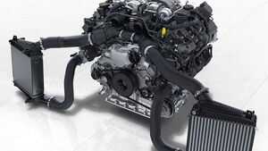 Porsche Panamera Turbo: 4,0-Liter-V8-Biturbomotor mit Ladeluftkühlern