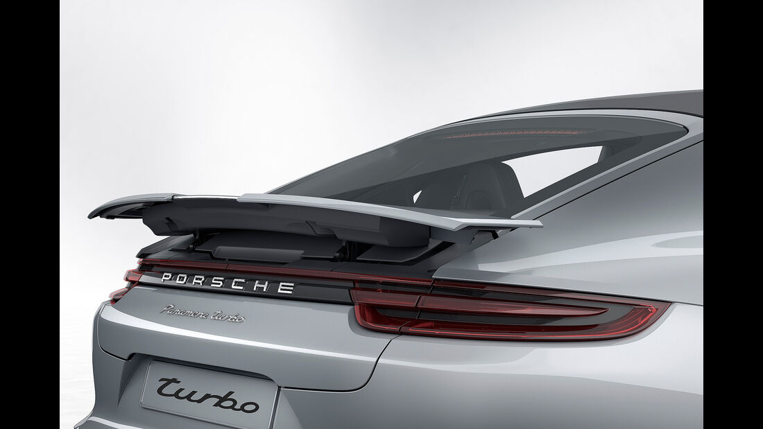 Porsche Panamera Turbo: adaptiver 4-Wege-Heckspoiler in der Performance-Stellung