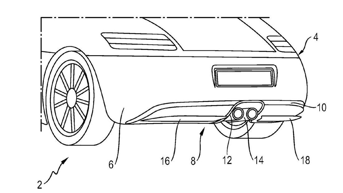 Porsche Patentzeichnungen aktiver Diffusor
