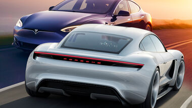 Porsche Taycan Tesla Model S Vergleich Retusche