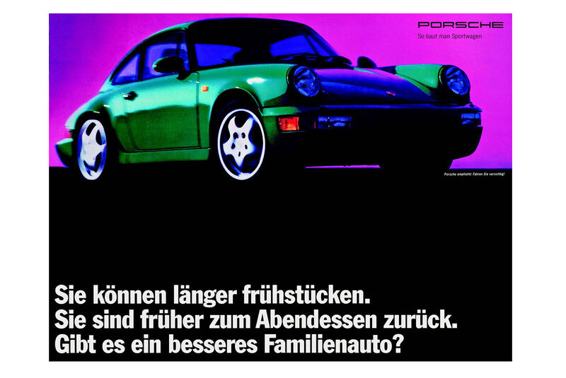 Porsche Werbung 1992-1994 "So baut man Sportwagen" Familienauto Jung von Matt 964