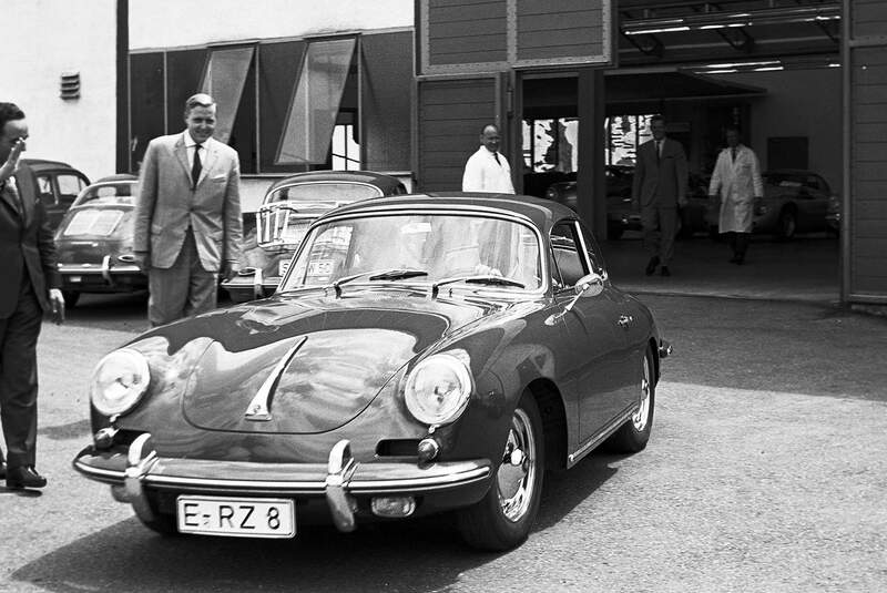 Porsche-Werksabholung 356 B Coupé Harald Wagner Alfried Krupp 1957