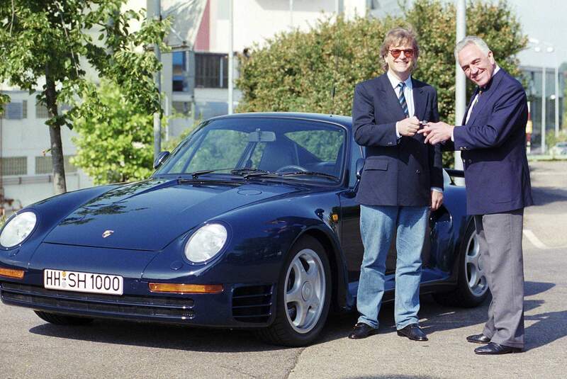 Porsche-Werksabholung Harald Wagner Justus Frantz 959 1988