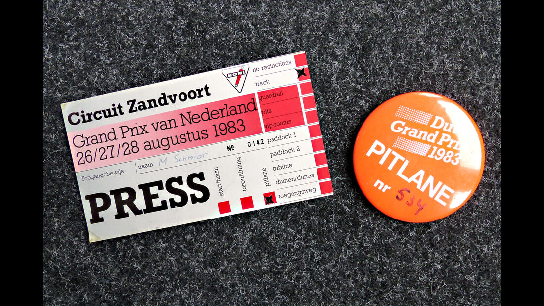 Presse-Akkreditierung GP Holland 1983