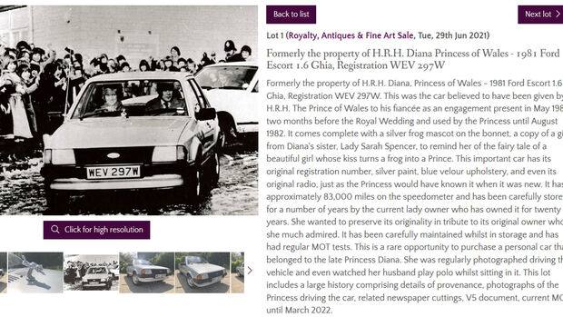 Princess Diana's 1981 Ford Escort Ghia