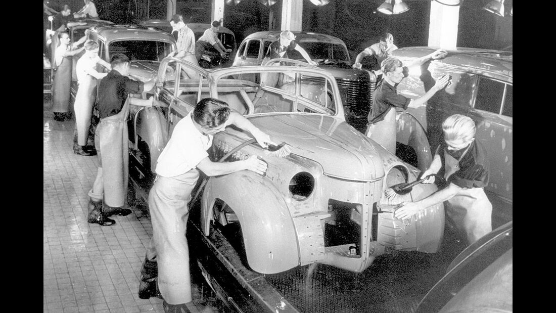 Produktionsanlagen im Rüsselsheimer Opel-Werk, 1950
