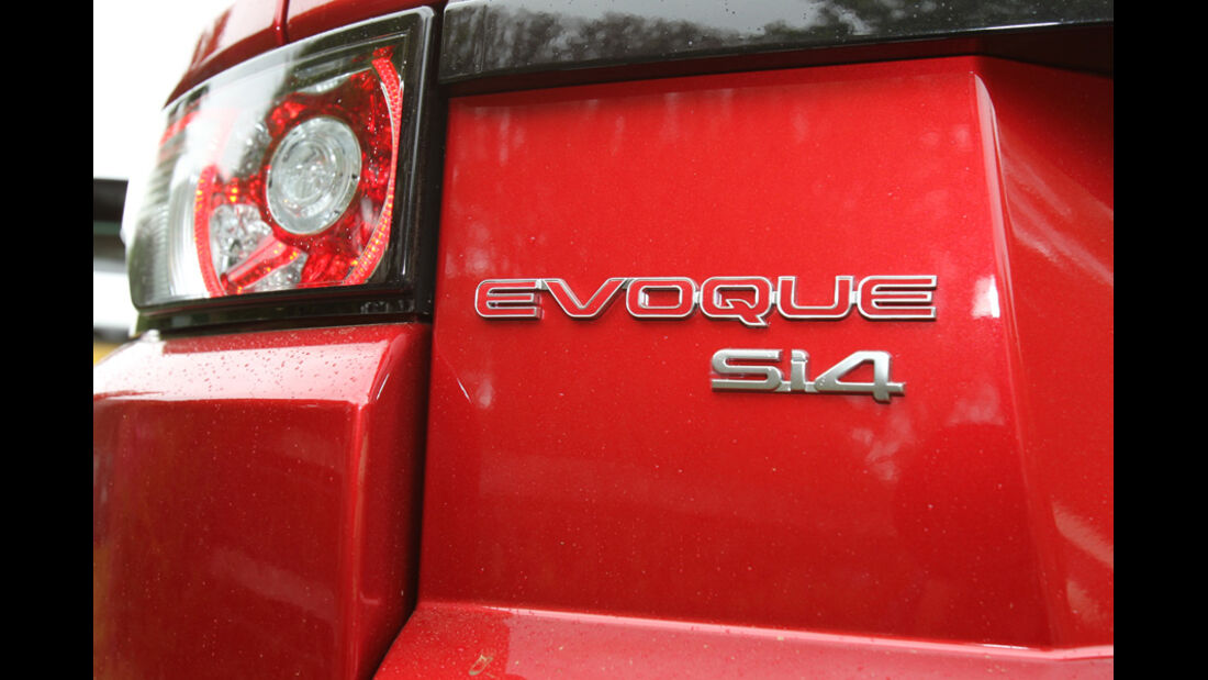 Range Rover Evoque 2.0 Si4, Rücklicht, Schriftzug, Typenbezeichnung