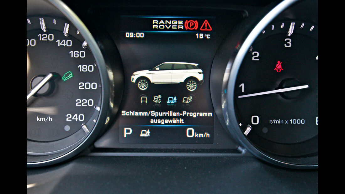 Range Rover Evoque 2.2 SD, Rundinstrumente, Display