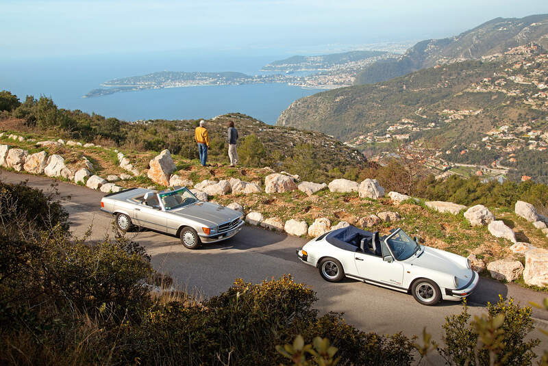 Reise mit Klassiker, Mercedes SL, Porsche 911
