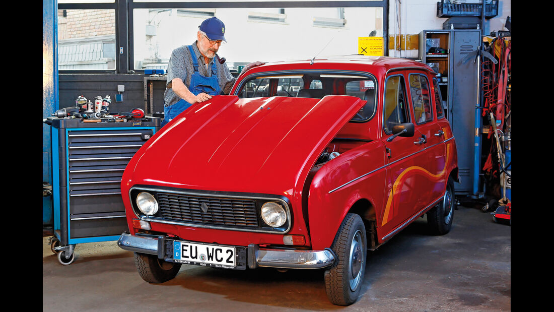 Renault 4, Frontansicht, Werkstatt