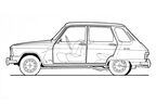 Renault 6, Zeichnung