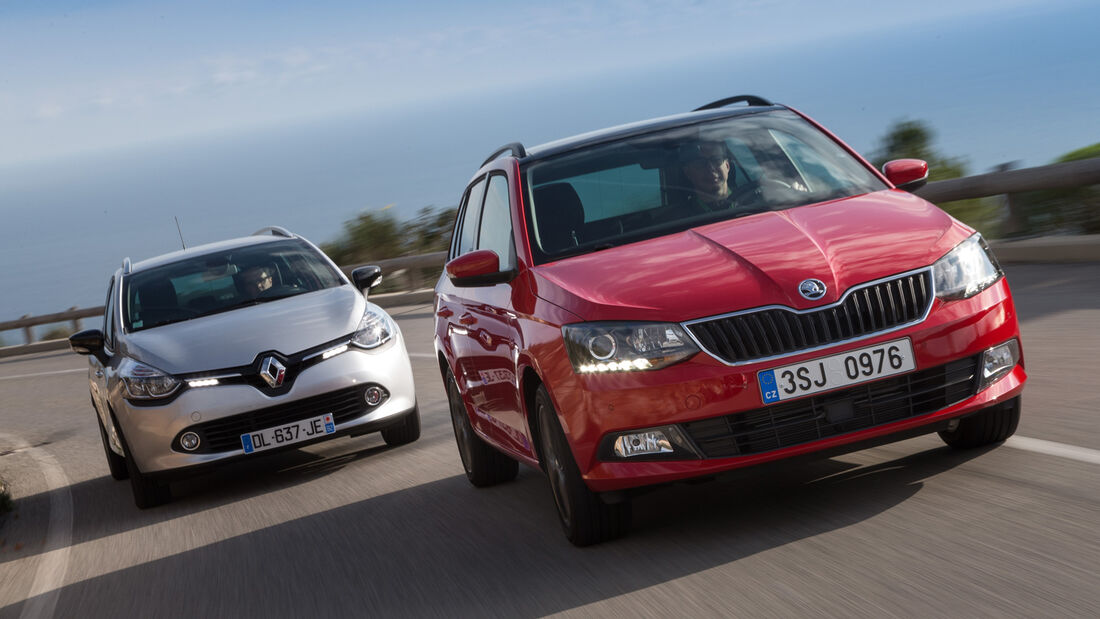 Renault Clio Grandtour, Skoda Fabia Combi, Frontansicht